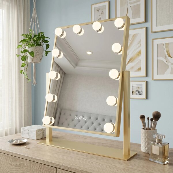 Stensko ogledalo LED HOLLYWOOD L.Gold 30x40