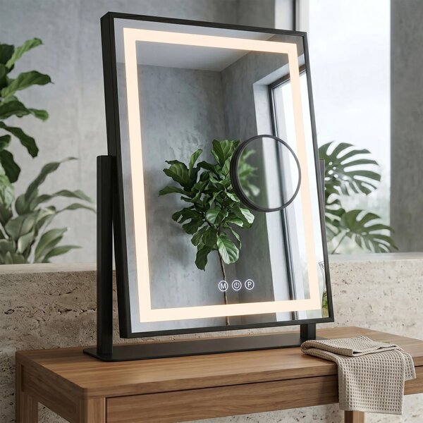 Stensko ogledalo LED LUMI Black 30x40cm