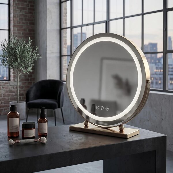 Stensko ogledalo LED MAKE-UP L.Gold 40 cm