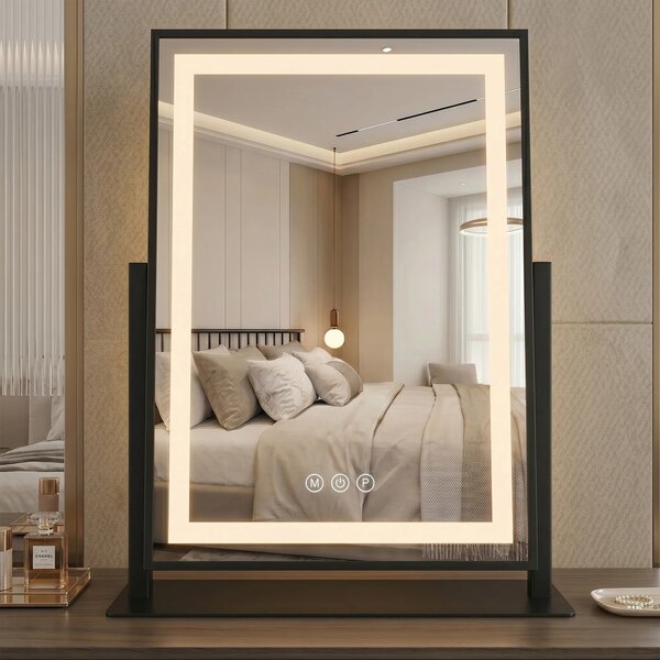 Stensko ogledalo LED LUMI Black 30x40cm