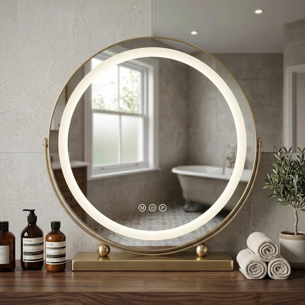 Stensko ogledalo LED MAKE-UP L.Gold 40 cm