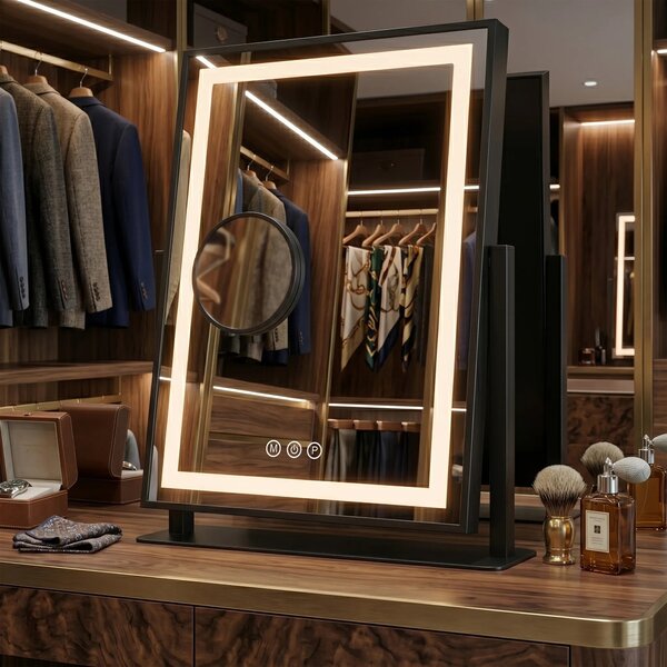 Stensko ogledalo LED LUMI Black 30x40cm