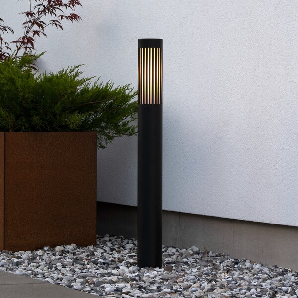Konstsmide Stojalo za svetilko Pistoia, črno, višina 95 cm, kovina, IP54, zatemnjen, Črna, Aluminij