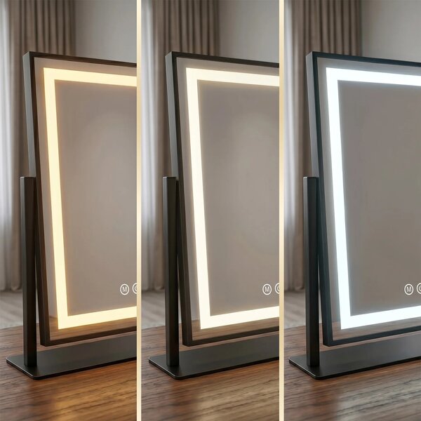 Stensko ogledalo LED LUMI Black 30x40cm
