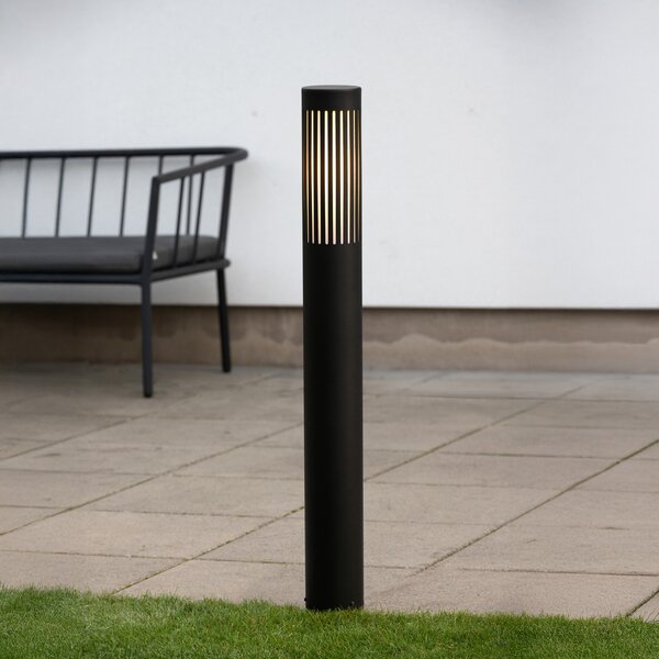 Konstsmide Stojalo za svetilko Pistoia, črno, višina 95 cm, kovina, IP54, zatemnjen, Črna, Aluminij