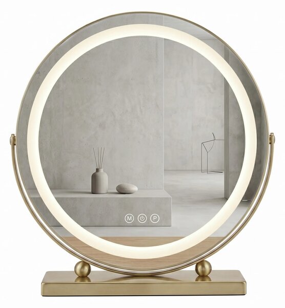 Stensko ogledalo LED MAKE-UP L.Gold 40 cm