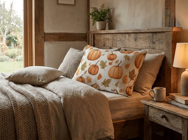 Prevleka za vzglavnik iz mikrovlaken AUTUMN PUMPKINS 50x70 cm, barvna