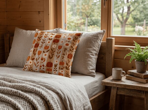 Prevleka za blazino iz mikrovlaken PUMPKIN STRIPES 45x45 cm, barvita