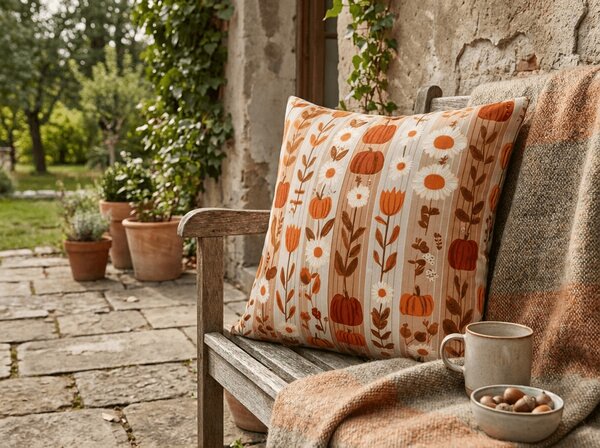 Prevleka za blazino iz mikrovlaken PUMPKIN STRIPES 45x45 cm, barvita