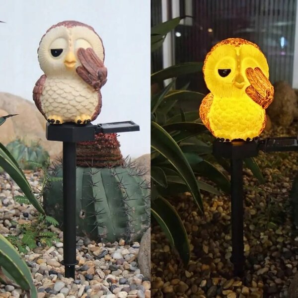 Solarna LED vrtna svetilka sovica 41cm 2W