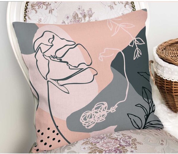 Komplet 4 dekorativnih prevlek za vzglavnik Minimalist Cushion Covers Draw Art, 45 x 45 cm