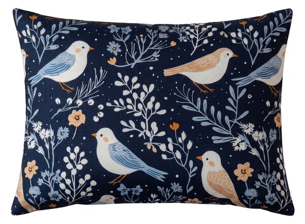 Prevleka za blazino iz mikrovlaken DENIM PTIČKI 50x70 cm, modra