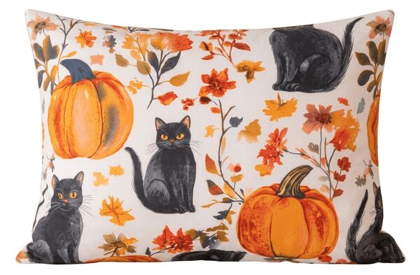 Prevleka za blazino iz mikrovlaken CATS AND PUMPKINS 50x70 cm, barvna