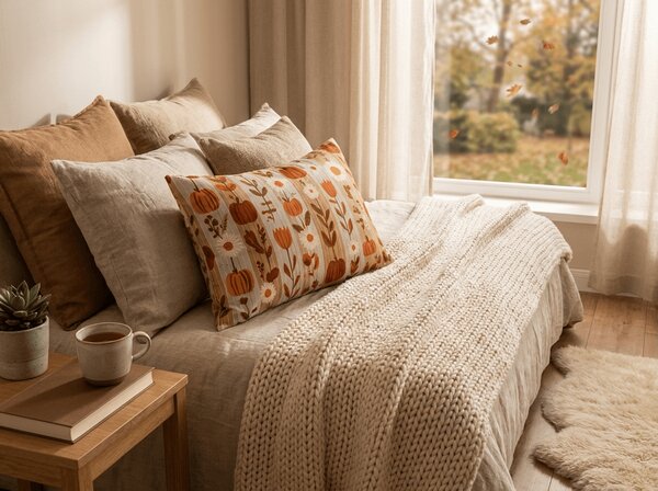 Prevleka za blazino iz mikrovlaken PUMPKIN STRIPES 50x70 cm, barvna