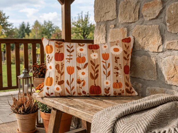 Prevleka za blazino iz mikrovlaken PUMPKIN STRIPES 50x70 cm, barvna