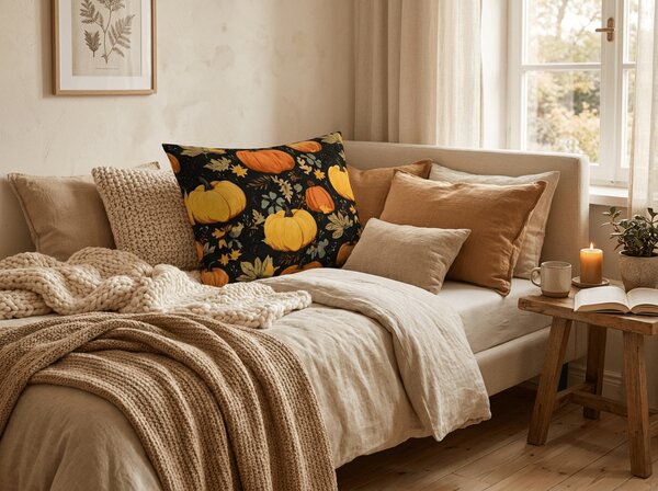 Prevleka za blazino iz mikrovlaken ORANGE PUMPKINS 50x70 cm, barvita