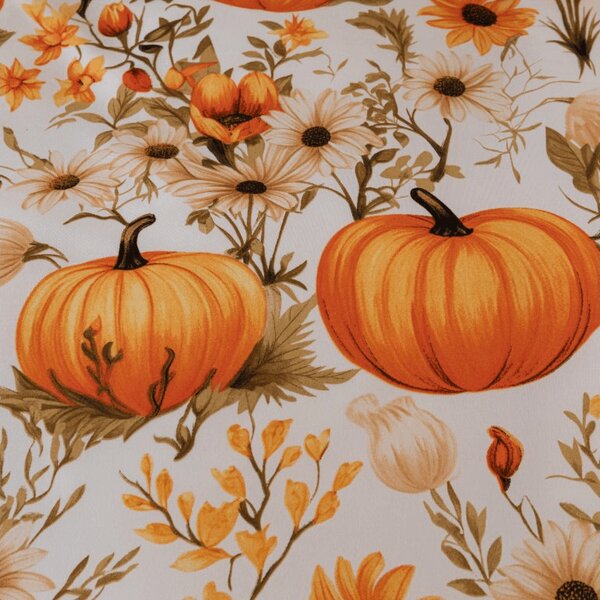 Posteljnina iz mikrovlaken FLOWERS AND PUMPKINS oranžna Dimenzije posteljnine: 70 x 90 cm | 140 x 200 cm