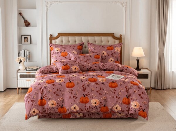 Posteljnina iz mikrovlaken PUMPKINS ROSAVIE staroroza Dimenzije posteljnine: 70 x 90 cm | 140 x 200 cm