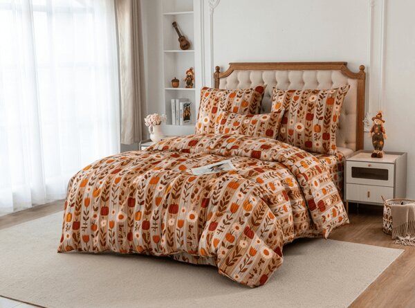 Posteljnina iz mikrovlaken PUMPKIN STRIPES barvna Dimenzije posteljnine: 70 x 90 cm | 140 x 200 cm