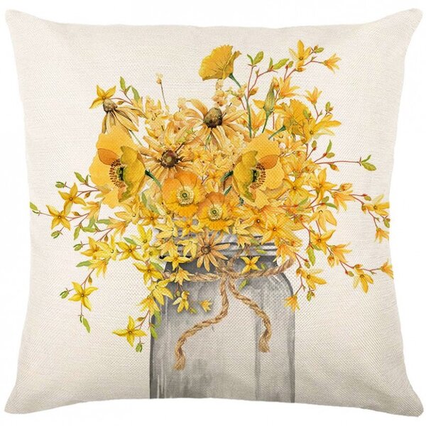 Lanena prevleka za blazino BLOSSURA 45x45 cm, kremna