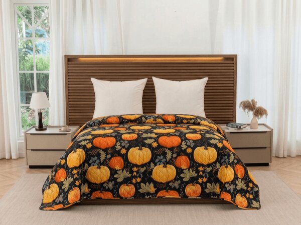 Pregrinjalo za posteljo ORANŽNE BUČE, barvno Dimenzije: 170 x 210 cm