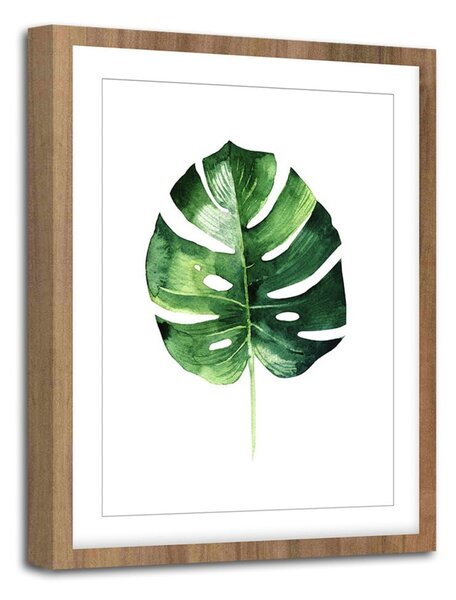 Plakat Styler Modernpik Greenery Wooden Monstera, 30 x 40 cm