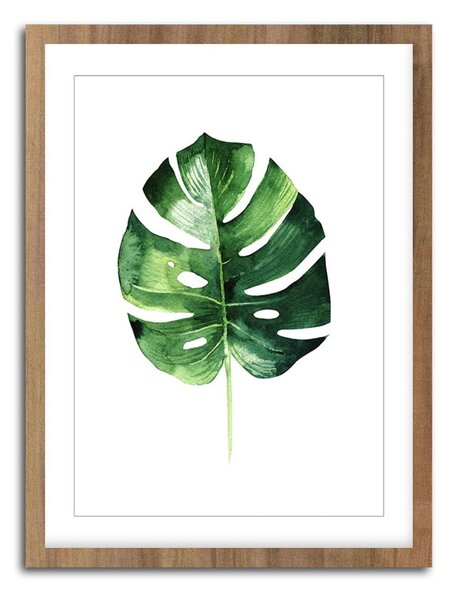 Plakat Styler Modernpik Greenery Wooden Monstera, 30 x 40 cm