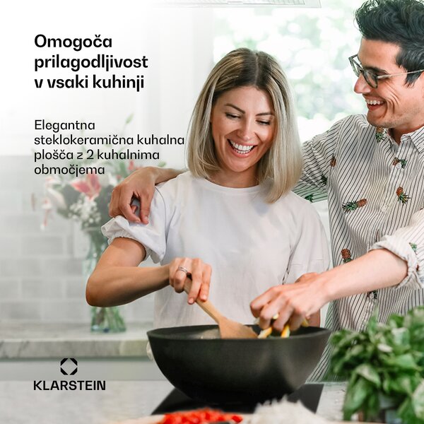 Klarstein EasyCook Domino, steklokeramična kuhalna plošča, 3000W, z vrtljivim regulatorjem