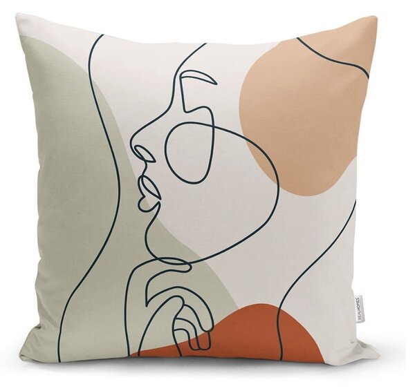 Prevleka za vzglavnik Minimalist Cushion Covers Post modern Drawing Face, 45 x 45 cm