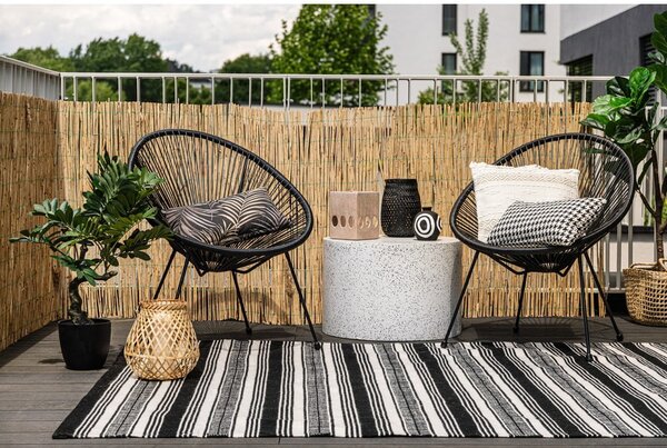 Črno-bela obojestranska zunanja preproga iz reciklirane plastike Green Decore Zambezi, 80 x 180 cm
