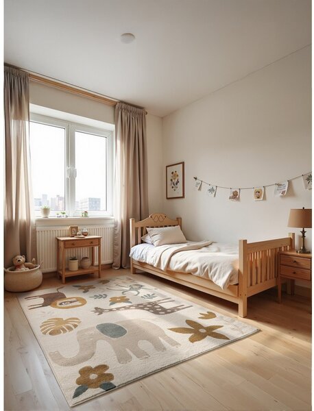 Kremno bela otroška preproga 120x170 cm Animal Safari – Hanse Home