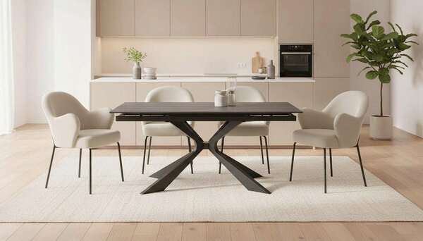 P & B Raztegljiva Miza Hamar, Črna, 180-260x90