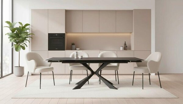 P & B Raztegljiva Miza Hamar, Črna, 180-260x90