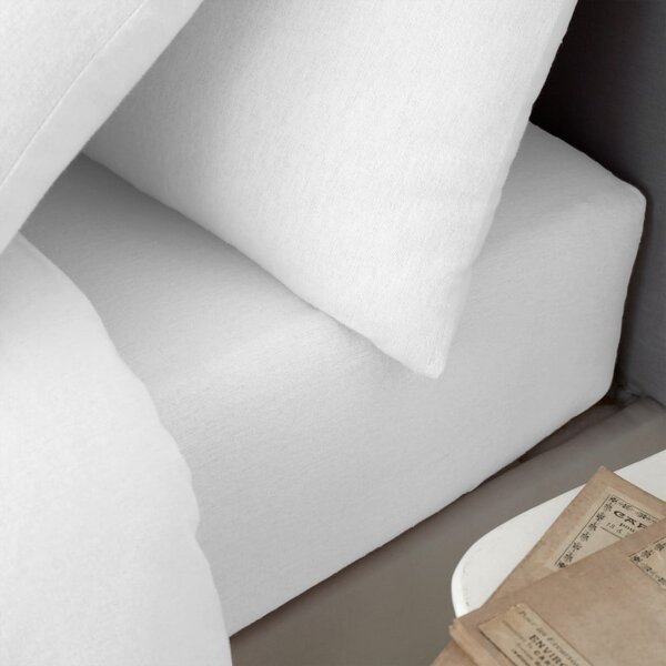 Bela napenjalna flanelna rjuha 150x200 cm Brushed – Catherine Lansfield
