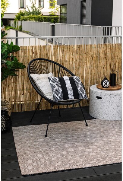 Krem obojestranska zunanja preproga iz reciklirane plastike Green Decore Solitaire, 120 x 180 cm