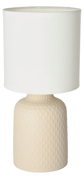 Bež namizna svetilka s tekstilnim senčnikom (višina 32 cm) Iner – Candellux Lighting