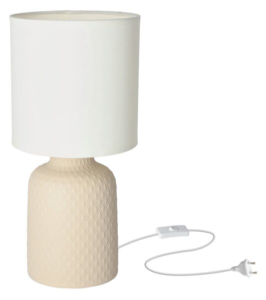 Bež namizna svetilka s tekstilnim senčnikom (višina 32 cm) Iner – Candellux Lighting