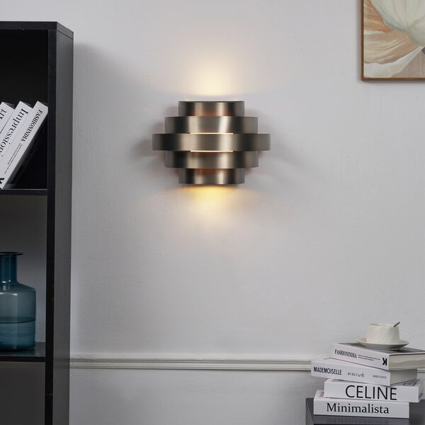 Moderna stenska svetilka gunmetal vklj. LED s 3-stopenjskim zatemnjevanjem - Lines
