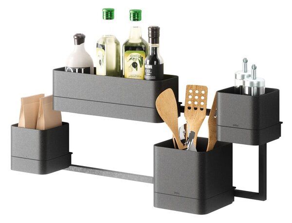Plastični viseči cvetlični lonci za zelišča v kompletu 4 ks Cubiko – Umbra