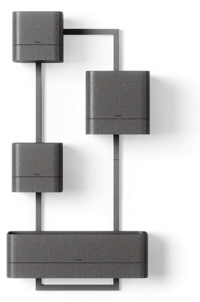 Plastični viseči cvetlični lonci za zelišča v kompletu 4 ks Cubiko – Umbra