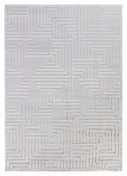 TKANA PREPROGA Sahara 140/200 cm tkano srebrne barve