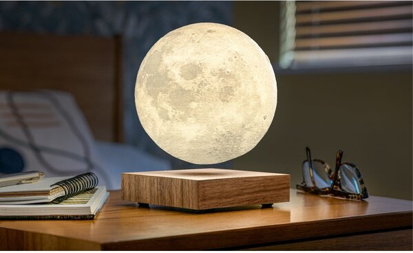 Rjava LED namizna svetilka (višina 14 cm) Moon – Gingko