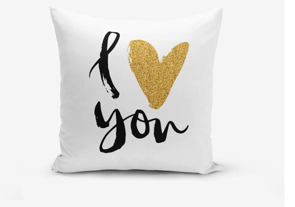 Komplet 3 prevlek za vzglavnik Minimalist Cushion Covers BW With Hint Of Gold, 45 x 45 cm