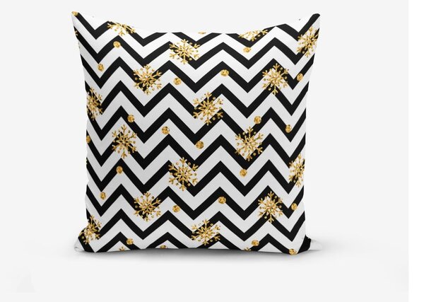 Komplet 3 prevlek za vzglavnik Minimalist Cushion Covers BW With Hint Of Gold, 45 x 45 cm