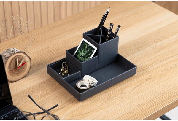 Temno siv 4-delni namizni organizator za pisalne pripomočke Bigso Box of Sweden Lena