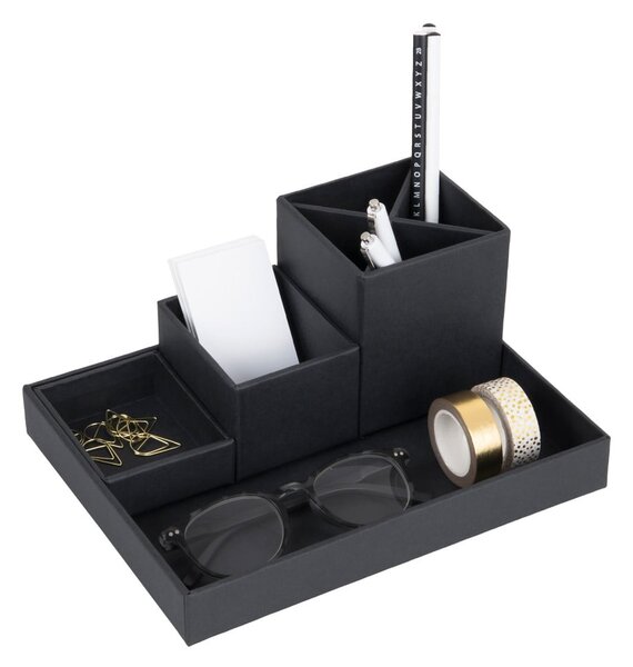 Temno siv 4-delni namizni organizator za pisalne pripomočke Bigso Box of Sweden Lena