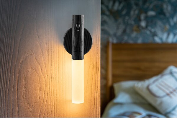 Črna LED stenska svetilka na USB Baton – Gingko