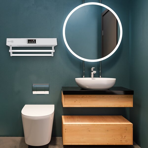 Sušilnik brisač z UV sterilizatorjem, ElectricSun STANDARD White, beli, montaža na steno, za kuhinjo in kopalnico, 60 cm, 450 W