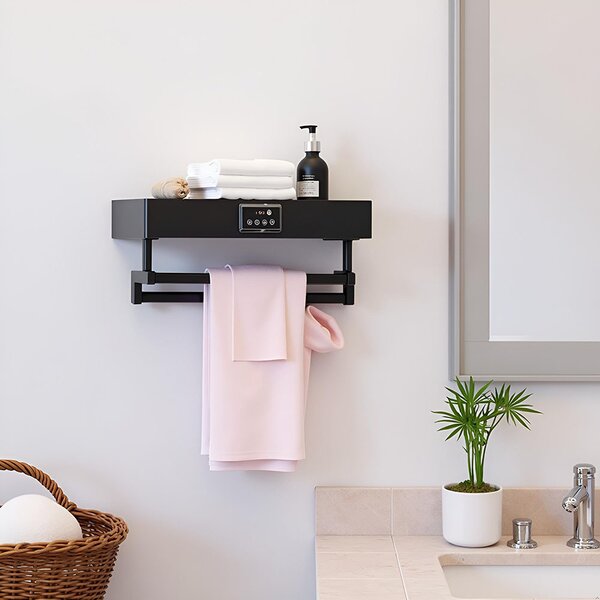 Sušilnik brisač z UV sterilizatorjem, ElectricSun STANDARD Black, crni, montaža na steno, za kuhinjo in kopalnico, 60 cm, 450W