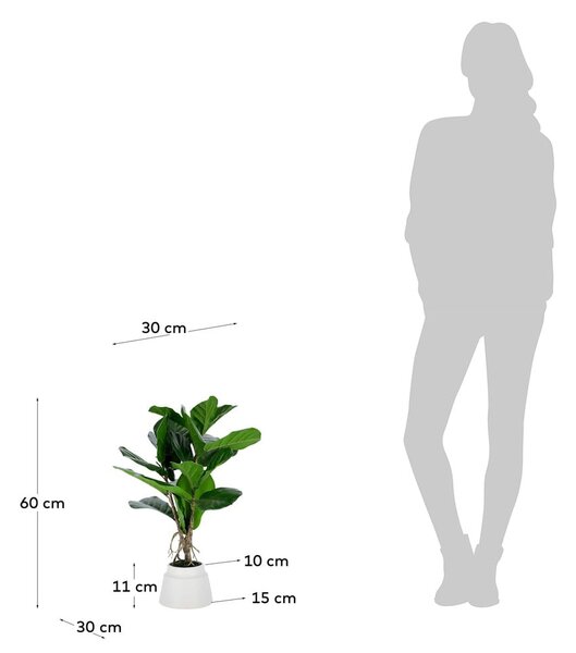 Umetni fikus (višina 60 cm) Lyrata – Kave Home